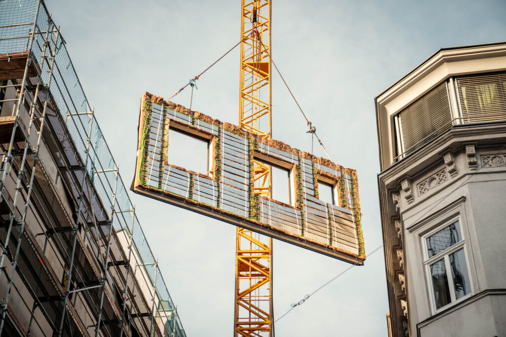 Montage vorgefertigte Elemente Arenberggasse